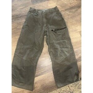 E512-E480 Vintage Utility Boy Pants Sz 7 Cargo Boys 90s Army Green